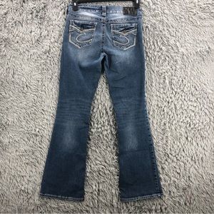 Silver Jeans Womens Suki Mid Bootcut Size 29 Jeans Whiskered Blue